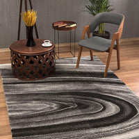 4’ x 6’ Dark Gray Abstract Illusional Area Rug