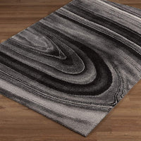 7’ x 10’ Dark Gray Abstract Illusional Area Rug