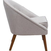 Light Gray Wooden Deep Chair