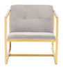 Gold Cubed Gray Microfiber Armchair