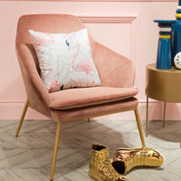 Pink Velvet and Gold Chair