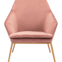 Pink Velvet and Gold Chair