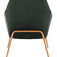 Forest Green Velvet and Gold Chair