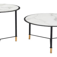 Set of 2 Davis Coffee Tables Black &amp; White