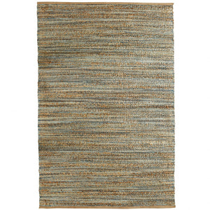 8’ x 10’ Blue and Natural Braided Jute Area Rug