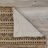 9’ x 13’ Tan and Black Intricate Striped Area Rug