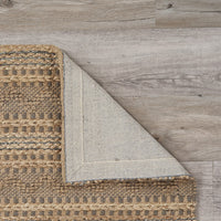 8’ x 10’ Tan and Gray Intricate Striped Area Rug