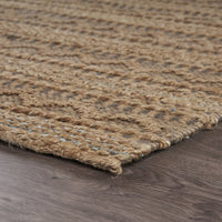 9’ x 13’ Tan and Gray Intricate Striped Area Rug