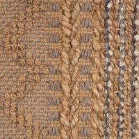 9’ x 13’ Tan and Gray Intricate Striped Area Rug