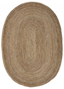 7’ Brown Oval Shaped Jute Area Rug