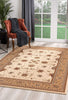 2’ x 4’ Cream and Tan Ornate Border Area Rug