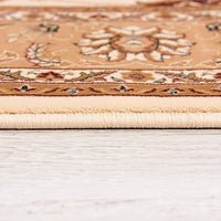 2’ x 4’ Cream and Tan Ornate Border Area Rug