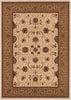 2’ x 4’ Cream and Tan Ornate Border Area Rug