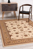 8’ x 11’ Cream and Tan Ornate Border Area Rug