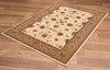 8’ x 11’ Cream and Tan Ornate Border Area Rug