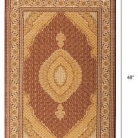 2’ x 4’ Red and Beige Medallion Area Rug