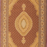 3’ x 8’ Red and Beige Medallion Runner Rug