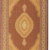 5’ x 8’ Red and Beige Medallion Area Rug