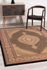 2’ x 4’ Black and Beige Medallion Area Rug