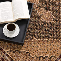 2’ x 4’ Black and Beige Medallion Area Rug