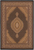 2’ x 4’ Black and Beige Medallion Area Rug