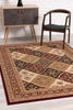 7’ x 9’ Red Decorative Diamonds Area Rug