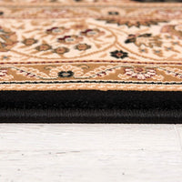 2’ x 4’ Black and Beige Embellished Area Rug