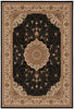 2’ x 4’ Black and Beige Embellished Area Rug