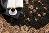 5’ x 8’ Black and Beige Embellished Area Rug