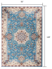 8’ x 11’ Blue and Cream Embellished Area Rug