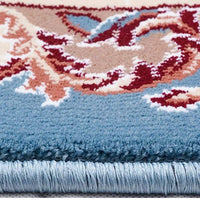 8’ x 11’ Blue and Cream Embellished Area Rug