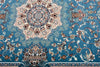 8’ x 11’ Blue and Cream Embellished Area Rug