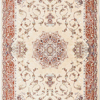 5’ x 8’ Cream Rose Traditional Pattern Area Rug