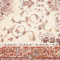 7’ x 9’ Cream Rose Traditional Pattern Area Rug