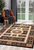 4’ x 6’ Black and Beige Traditional Geometric Area Rug