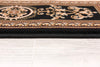 8’ x 11’ Black and Beige Traditional Geometric Area Rug