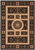 8’ x 11’ Black and Beige Traditional Geometric Area Rug