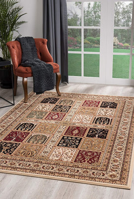 7’ x 9’ Cream Traditional Decorative Area Rug