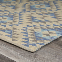 5’ x 7’ Blue Decorative Lattice Area Rug