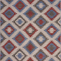 3’ x 5’ Red and Blue Geometric Diamonds Area Rug