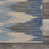 3’ x 4’ Blue and Cream Ikat Pattern Area Rug