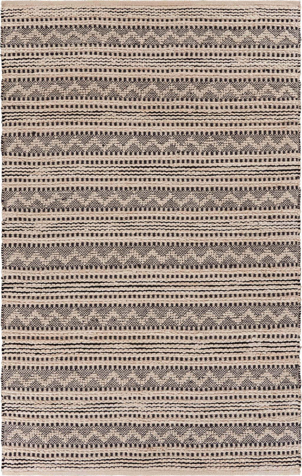 5’ x 8’ Black and Blush Chevron Stripe Area Rug