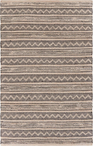 5’ x 8’ Black and Blush Chevron Stripe Area Rug