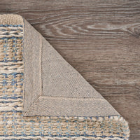 9’ x 12’ Blue and Cream Braided Jute Area Rug