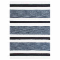 7’ x 9’ Black and Gray Bold Striped Area Rug