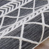 5’ x 7’ Gray and White Geometric Stripes Area Rug