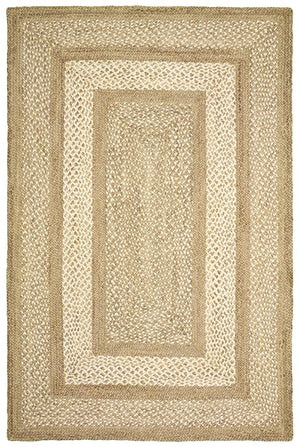 4’ x 6’ Tan Geometric Bordered Area Rug