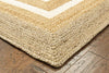 8’ x 10’ Tan and White Multi Bordered Area Rug