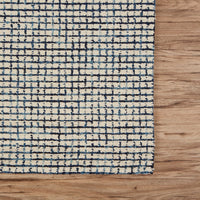 8’ x 10’ Navy and Ivory Grids Area Rug