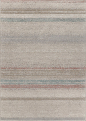 5’ x 7’ Beige Abstract Striped Area Rug